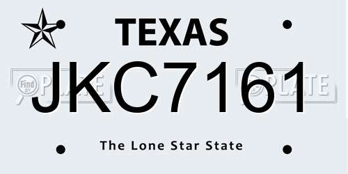 JKC7161 Texas License Plate