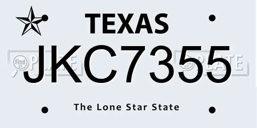 JKC7355 Texas License Plate