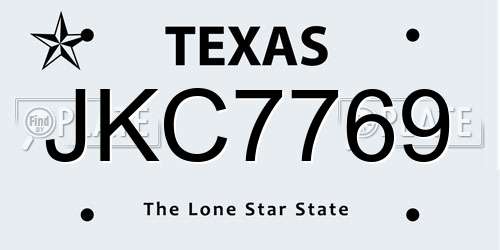 JKC7769 Texas License Plate