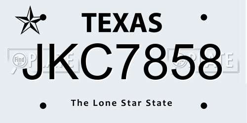JKC7858 Texas License Plate