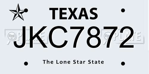 JKC7872 Texas License Plate