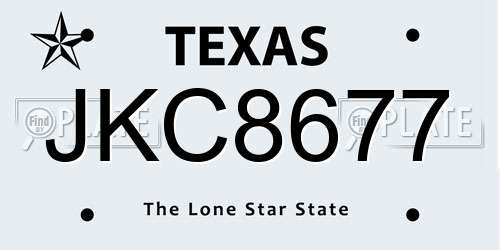 JKC8677 Texas License Plate
