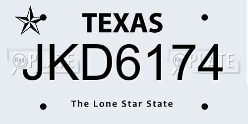 JKD6174 Texas License Plate
