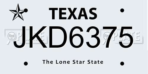 JKD6375 Texas License Plate