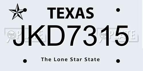 JKD7315 Texas License Plate
