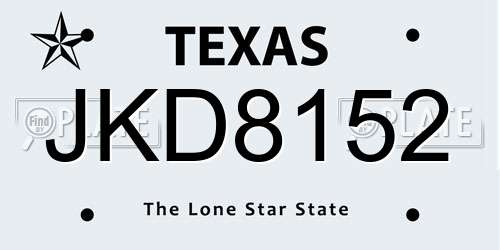 JKD8152 Texas License Plate