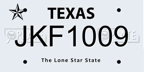 JKF1009 Texas License Plate