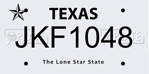 JKF1048 Texas License Plate