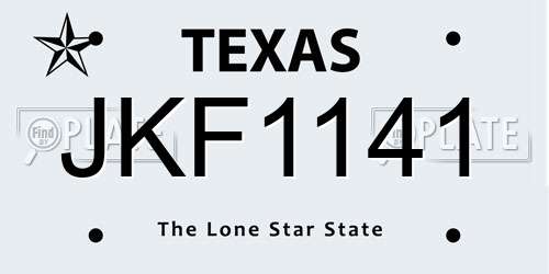 JKF1141 Texas License Plate