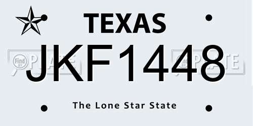 JKF1448 Texas License Plate