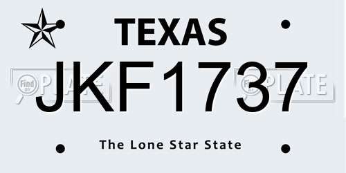 JKF1737 Texas License Plate