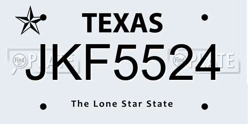 JKF5524 Texas License Plate