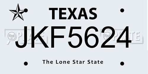 JKF5624 Texas License Plate