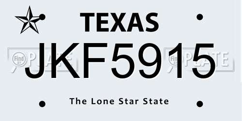 JKF5915 Texas License Plate