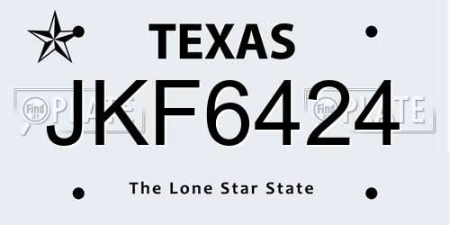 JKF6424 Texas License Plate