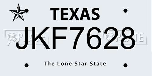 JKF7628 Texas License Plate