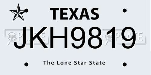 JKH9819 Texas License Plate