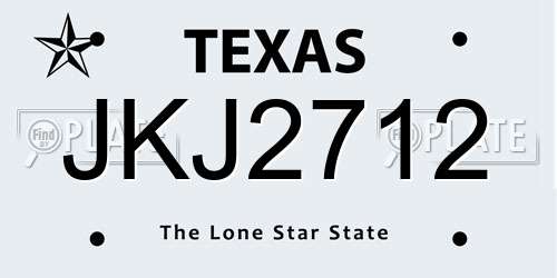JKJ2712 Texas License Plate