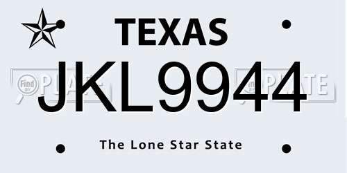 JKL9944 Texas License Plate