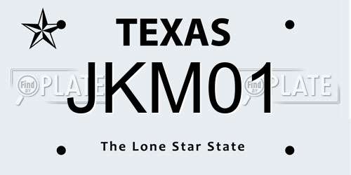 JKM01 Texas License Plate