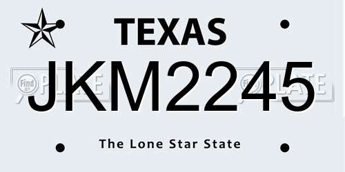 JKM2245 Texas License Plate