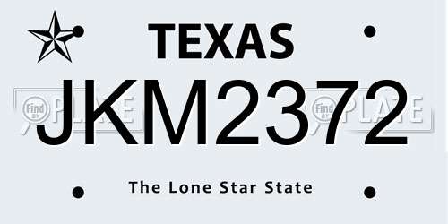 JKM2372 Texas License Plate