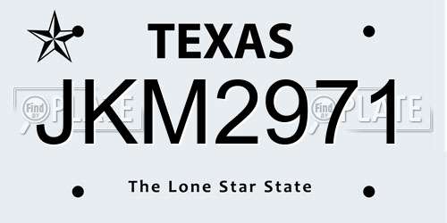 JKM2971 Texas License Plate