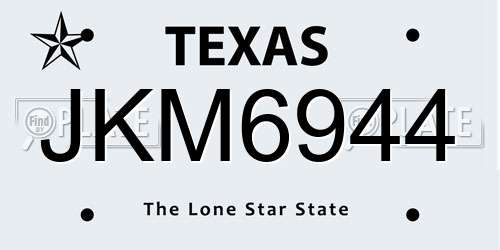 JKM6944 Texas License Plate
