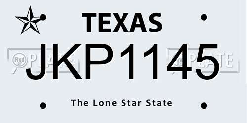 JKP1145 Texas License Plate