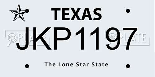 JKP1197 Texas License Plate