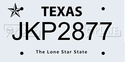 JKP2877 Texas License Plate