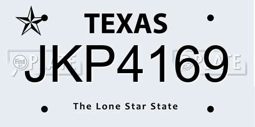 JKP4169 Texas License Plate