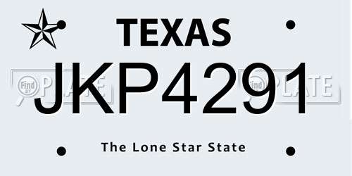 JKP4291 Texas License Plate