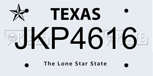 JKP4616 Texas License Plate
