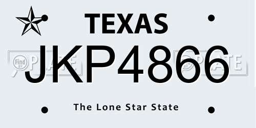 JKP4866 Texas License Plate
