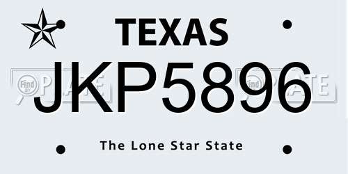 JKP5896 Texas License Plate