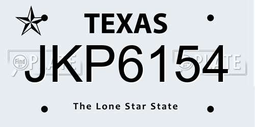 JKP6154 Texas License Plate