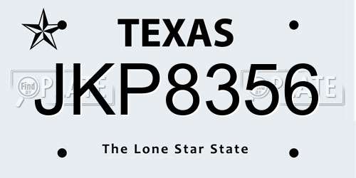 JKP8356 Texas License Plate
