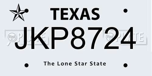 JKP8724 Texas License Plate