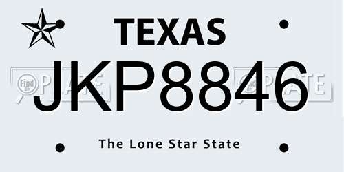JKP8846 Texas License Plate