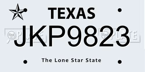 JKP9823 Texas License Plate