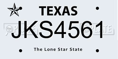 JKS4561 Texas License Plate