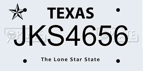 JKS4656 Texas License Plate