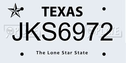 JKS6972 Texas License Plate