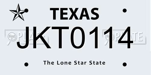 JKT0114 Texas License Plate