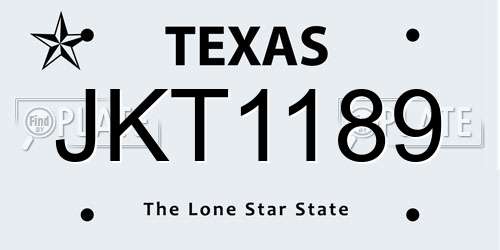 JKT1189 Texas License Plate