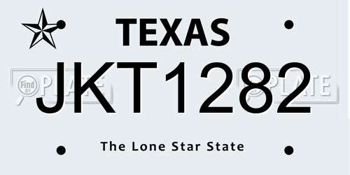 JKT1282 Texas License Plate