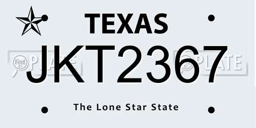 JKT2367 Texas License Plate
