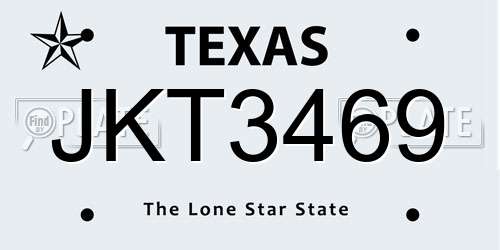 JKT3469 Texas License Plate
