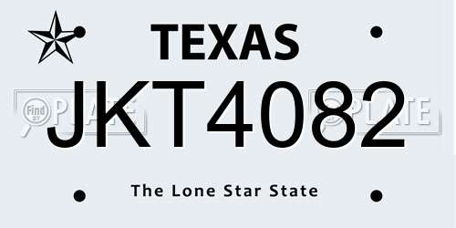 JKT4082 Texas License Plate